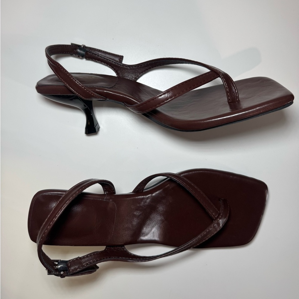 Brown kitten heels